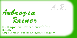 ambrozia rainer business card